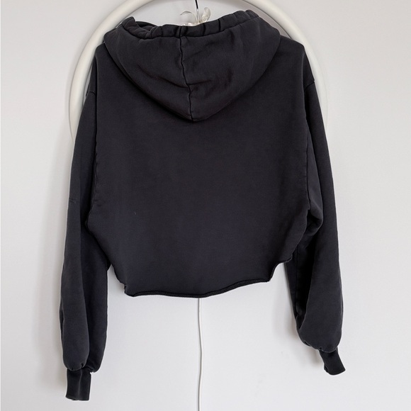 Frame Dark Grey Cropped Hoodie - Picture 4 of 7